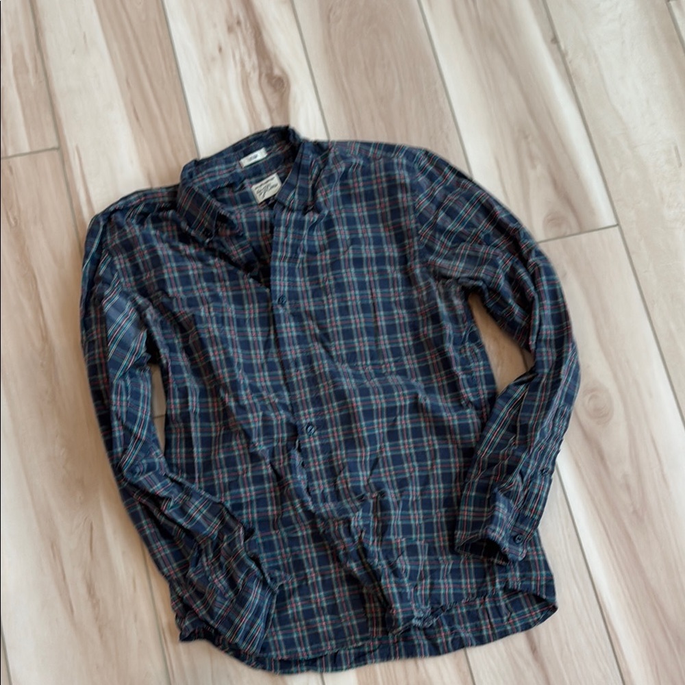 Men's Blue Plaid Shirt